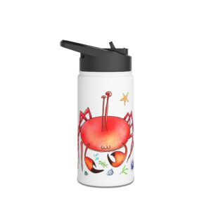 Gourde inox avec paille - Crabe marin rigolo