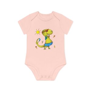 Body bébé bio manches courtes - T-Rex dinosaure rigolo