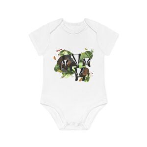 Body bébé bio manches courtes - Famille de blaireaux nature