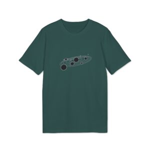 T-shirt bio unisexe design Planètes, création originale suisse – Caciome