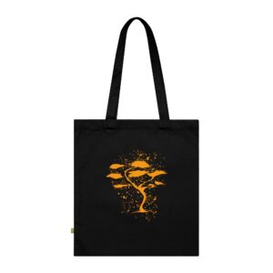 Tote bag bio - Arbre zen noir asiatique