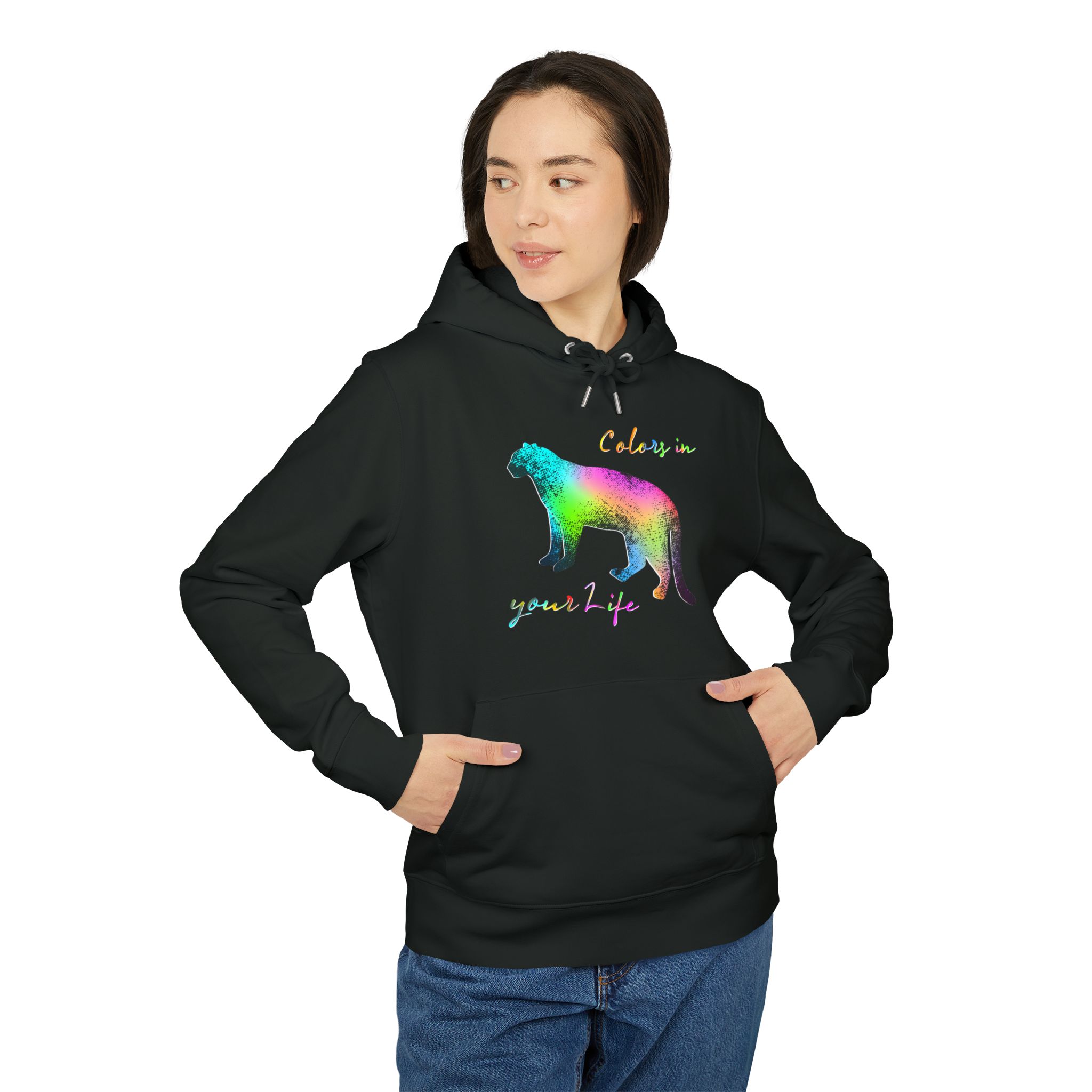 Sweat à capuche bio unisexe 350g motif panthère – design suisse Caciome Sweat à capuche bio unisexe 350g motif panthère – design suisse Caciome