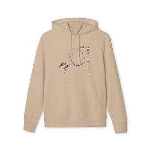 Sweat à capuche bio unisexe - Papillon trait noir épuré Like a Butterfly