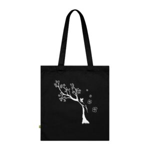 Tote bag bio - Cerisier fleuri japonais noir