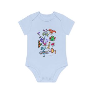 Body bébé bio manches courtes - Monstres colorés rigolos