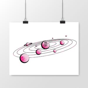 Poster horizontal premium - Pink Planètes