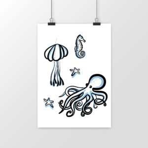 Poster vertical premium - Animaux Marins