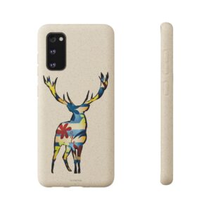 Coque smartphone biodégradable - Cerf moderne coloré