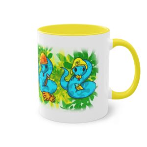Tasse à café bicolore - Serpents drôles mignons colorés