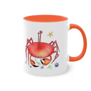 Tasse à café bicolore - Crabe marin rigolo