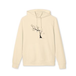 Sweat à capuche bia unisexe - Cerisier fleuri japonais noir