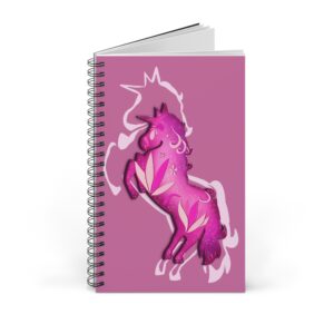 Cahier de notes - Licorne rose avec fleurs