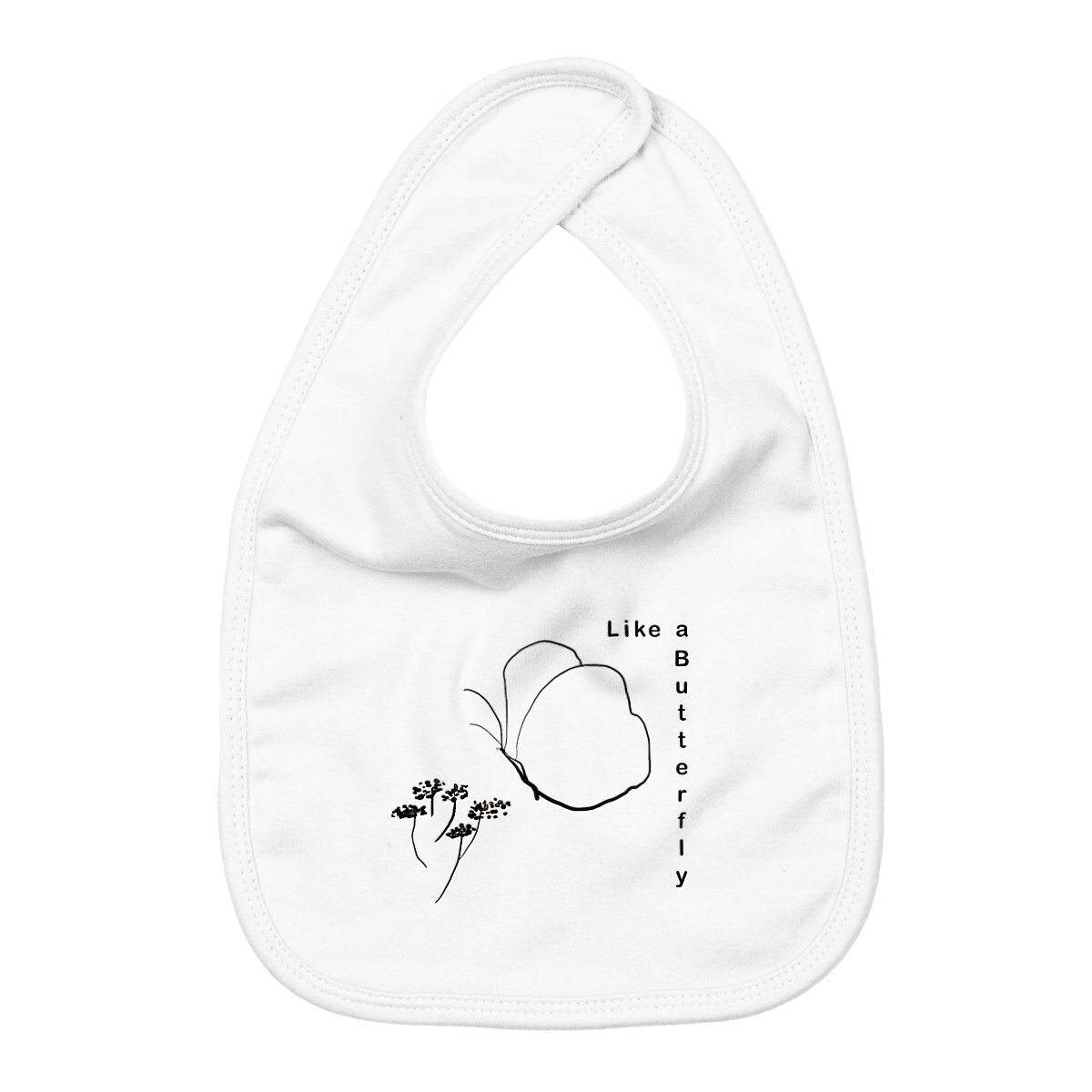 face_blanc_0 Bavoir Bio 200g/m² – Papillon