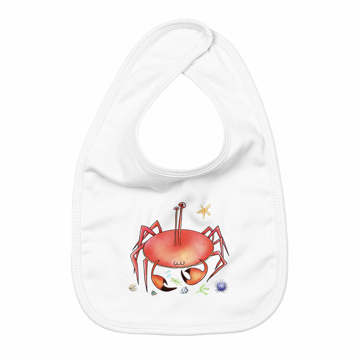 face_blanc_0 Bavoir Bio 200g/m² – Crabe