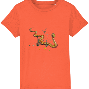 T-shirt enfant bio - Serpent feuilles coloré