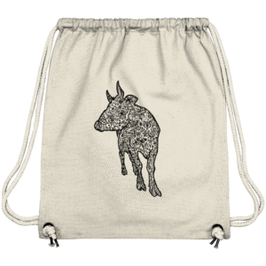 Sac de gym - Vache noire épurée détaillée