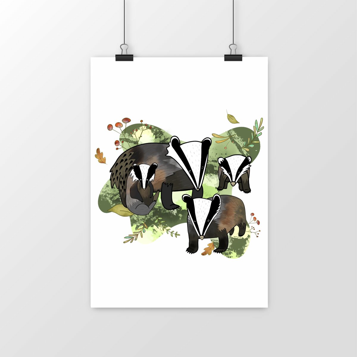 portrait_0 Poster vertical premium – Blaireaux family