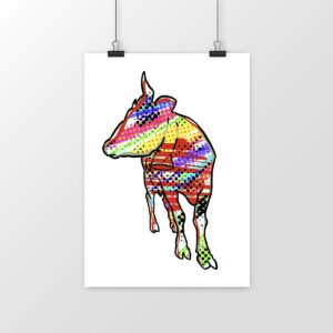 Poster vertical premium – Vache colorée