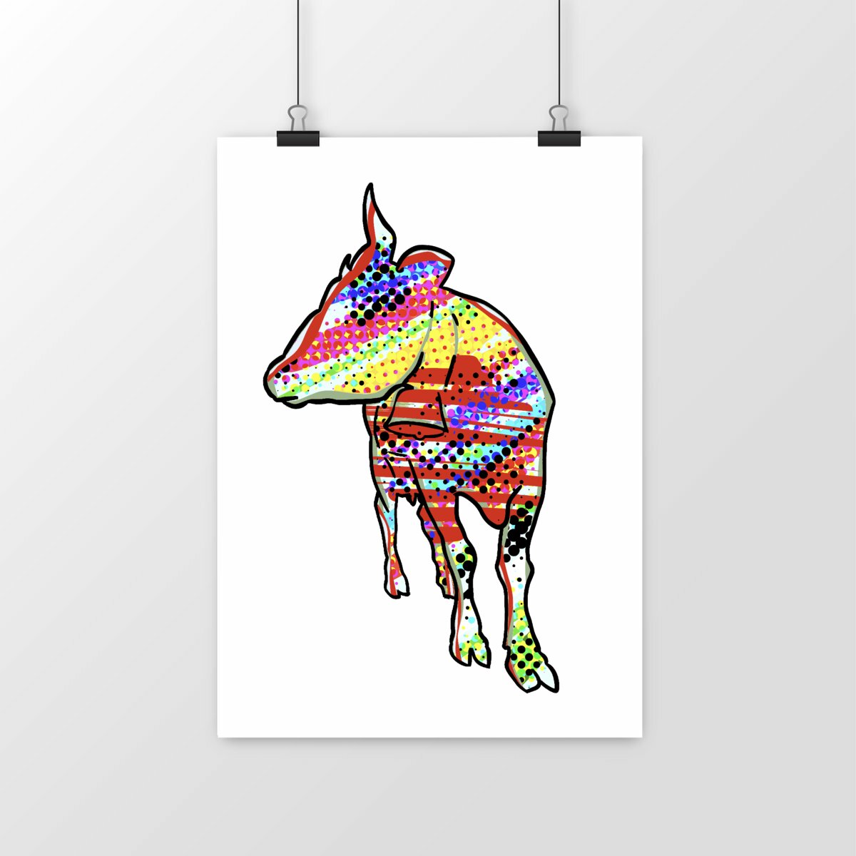 portrait_0 Poster vertical premium – Vache colorée