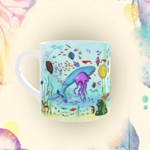 Tasse à café mini mug - Univers marin océan drôle coloré détaillé