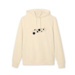 Sweat à capuche bio unisexe avec motif de planètes, création originale suisse – Caciome Sweat à capuche bio beige unisexe avec motif de planètes, création originale suisse – Caciome