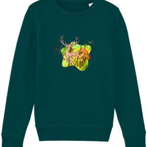 Sweat-shirt enfant bio - Famille de cerfs forêt