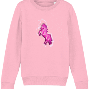 Sweat-shirt enfant bio - Licorne rose avec fleurs
