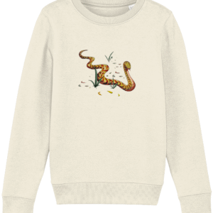 Sweat-shirt enfant bio - Serpent feuilles coloré