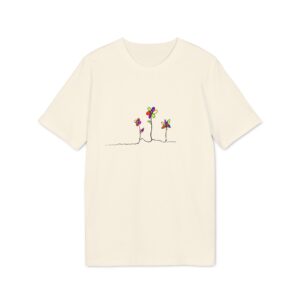 T-shirt bio unisexe - Triple fleurs colorées