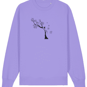 Sweat-shirt unisexe bio - Cerisier fleuri japonais noir