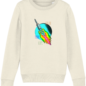 Sweat-shirt Enfant Bio beige Fusée écologique