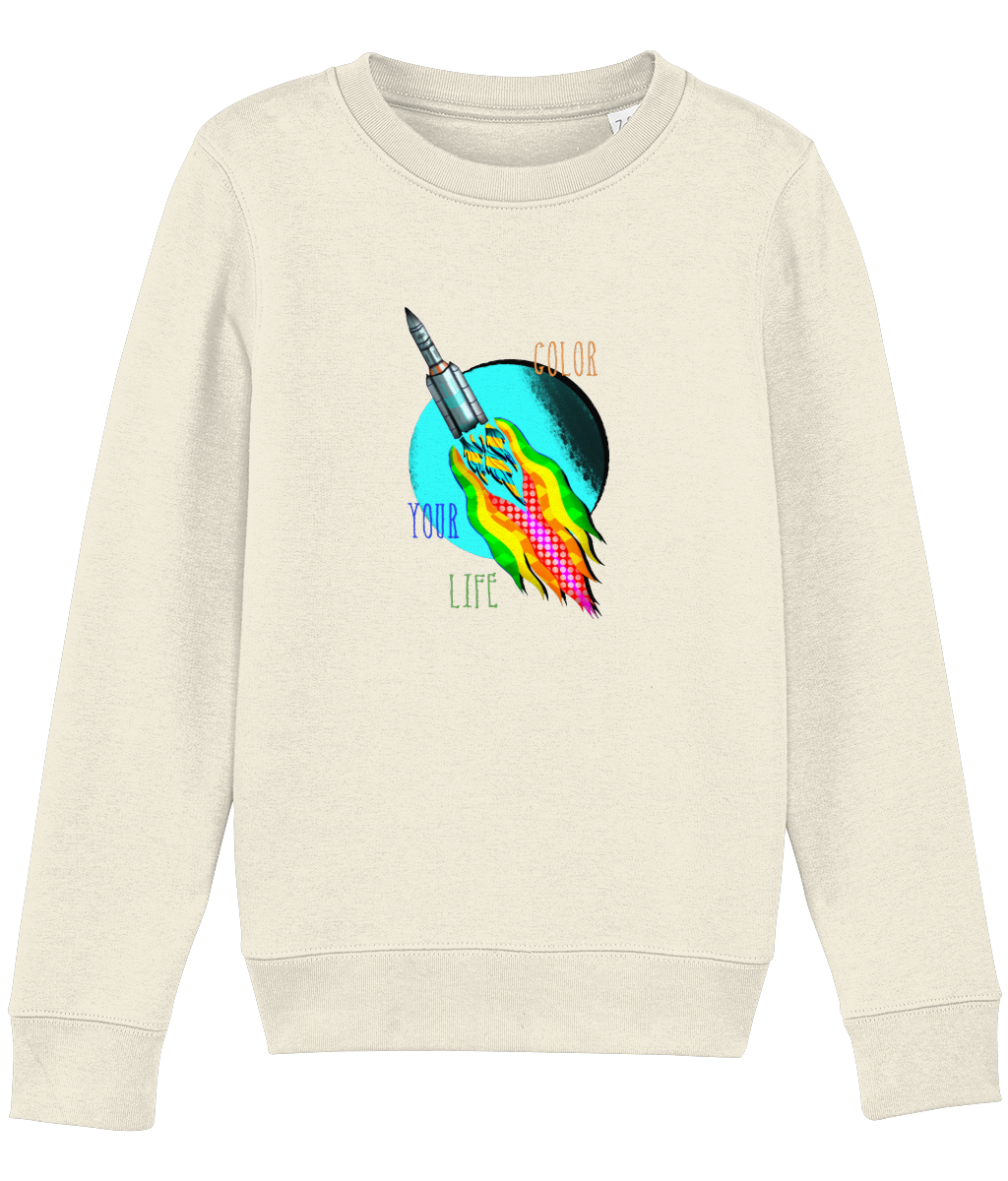 Sweat-shirt Enfant Bio beige Fusée Sweat-shirt Enfant Bio beige Fusée écologique