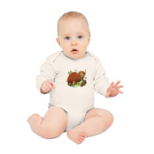 Body bébé bio manches longues – Sanglier family drôle