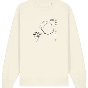 Sweat-shirt unisexe bio – Papillon trait noir épuré Like a Butterfly