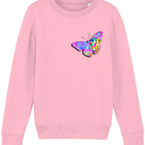 Sweat-shirt enfant bio – Papillon Peinture coloré