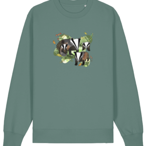 Sweat-shirt unisexe bio – Famille de blaireaux nature