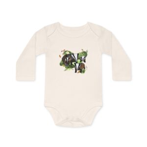Body bébé bio manches longues - Famille de blaireaux mignonne