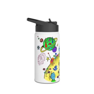 Gourde Inox avec paille - Alien drôle mignon