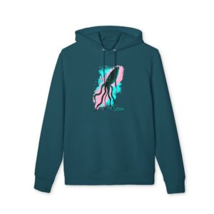Sweat à capuche bio unisexe – Calamar océan épuré