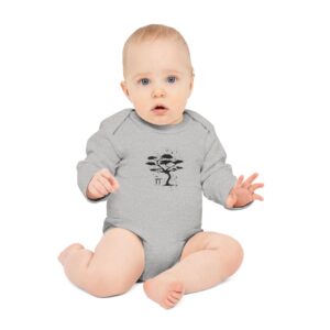 Body bébé Bio longues manches - Arbre zen noir asiatique