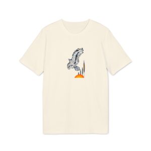 T-shirt bio unisexe – Oiseau vol soleil couchant