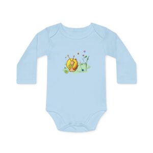 Body bébé bio manches longues – Famille d’escargots rigolos