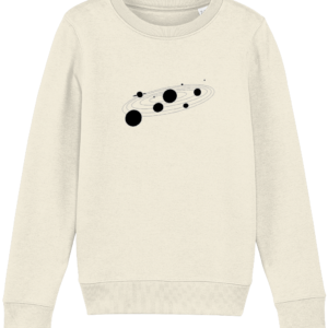 Sweat-shirt enfant bio – Planètes solaire noir blanc