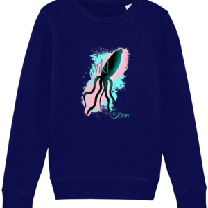 Sweat-shirt enfant bio – Calamar océan