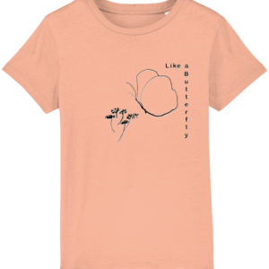 T-shirt enfant bio – Papillon fin noir épuré