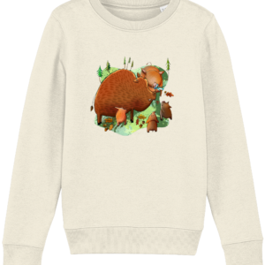 Sweat-shirt enfant bio – Famille de sangliers nature
