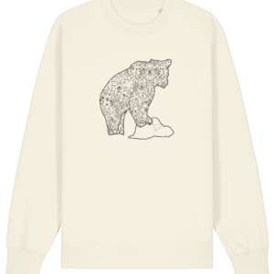 Sweat-shirt unisexe bio – Ours fleurs détaillé