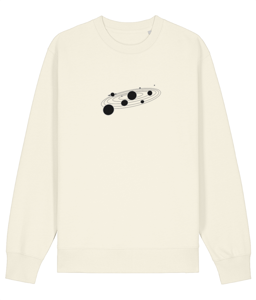 Sweat-shirt unisexe bio – Planètes solaire noir blanc
