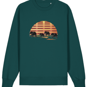Sweat-shirt unisexe bio – Éléphants soleil