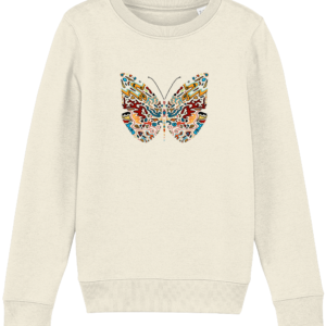 Sweat-shirt enfant bio – Papillon détails coloré